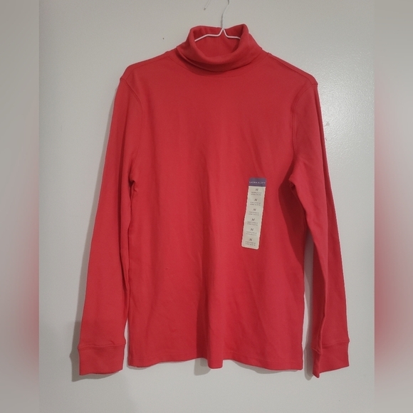77- Laura Scott Turtleneck Long Sleeve Size M Pink Color NWT - Picture 1 of 7